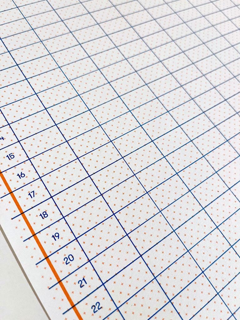 Birthday calendar - orange + blue