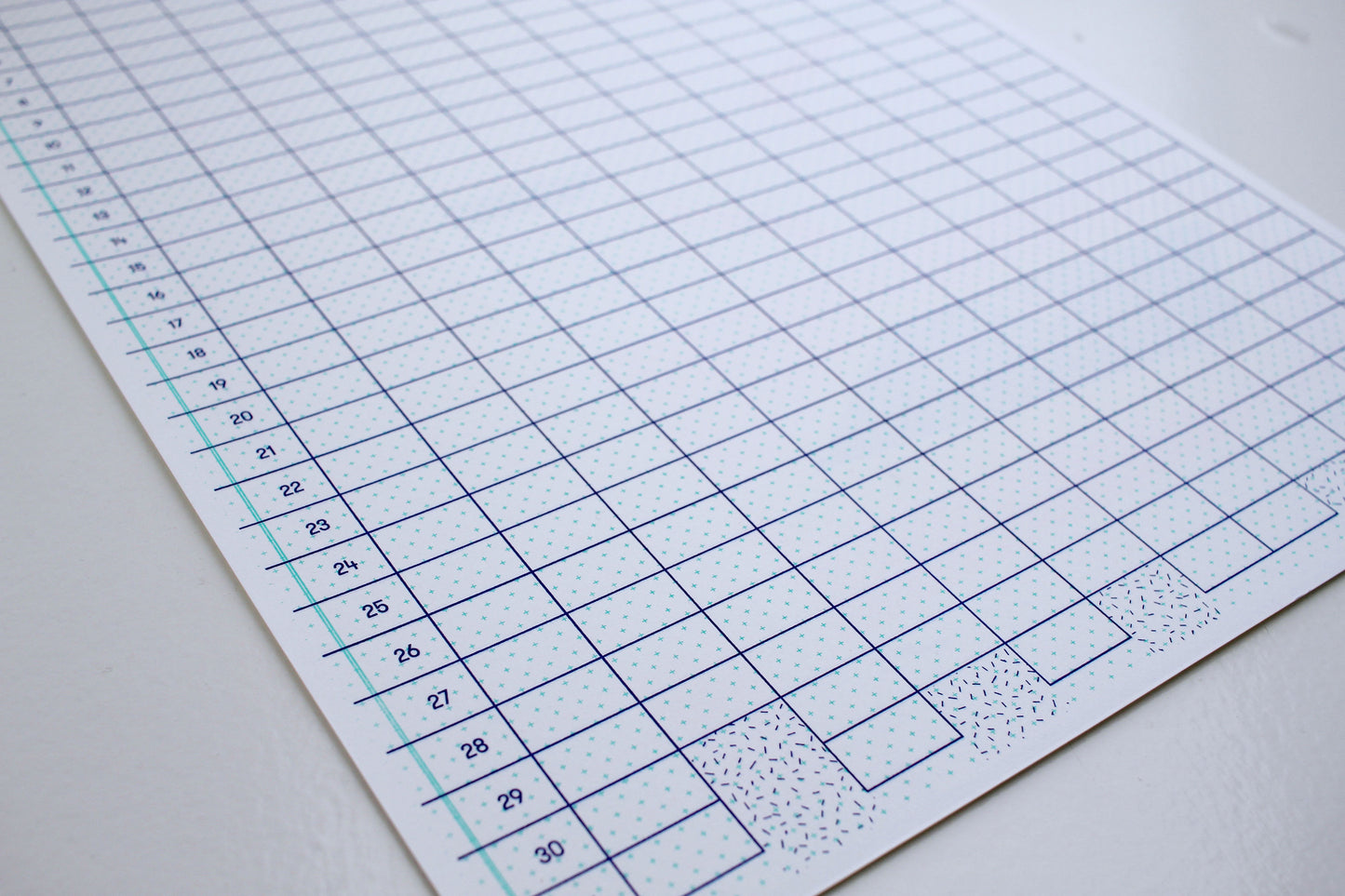 Birthday calendar - blue + mint